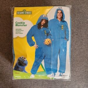 Spirit Sesame Street Cookie Monster Kids Costume - Blue Plush Jumpsuit + Cookie